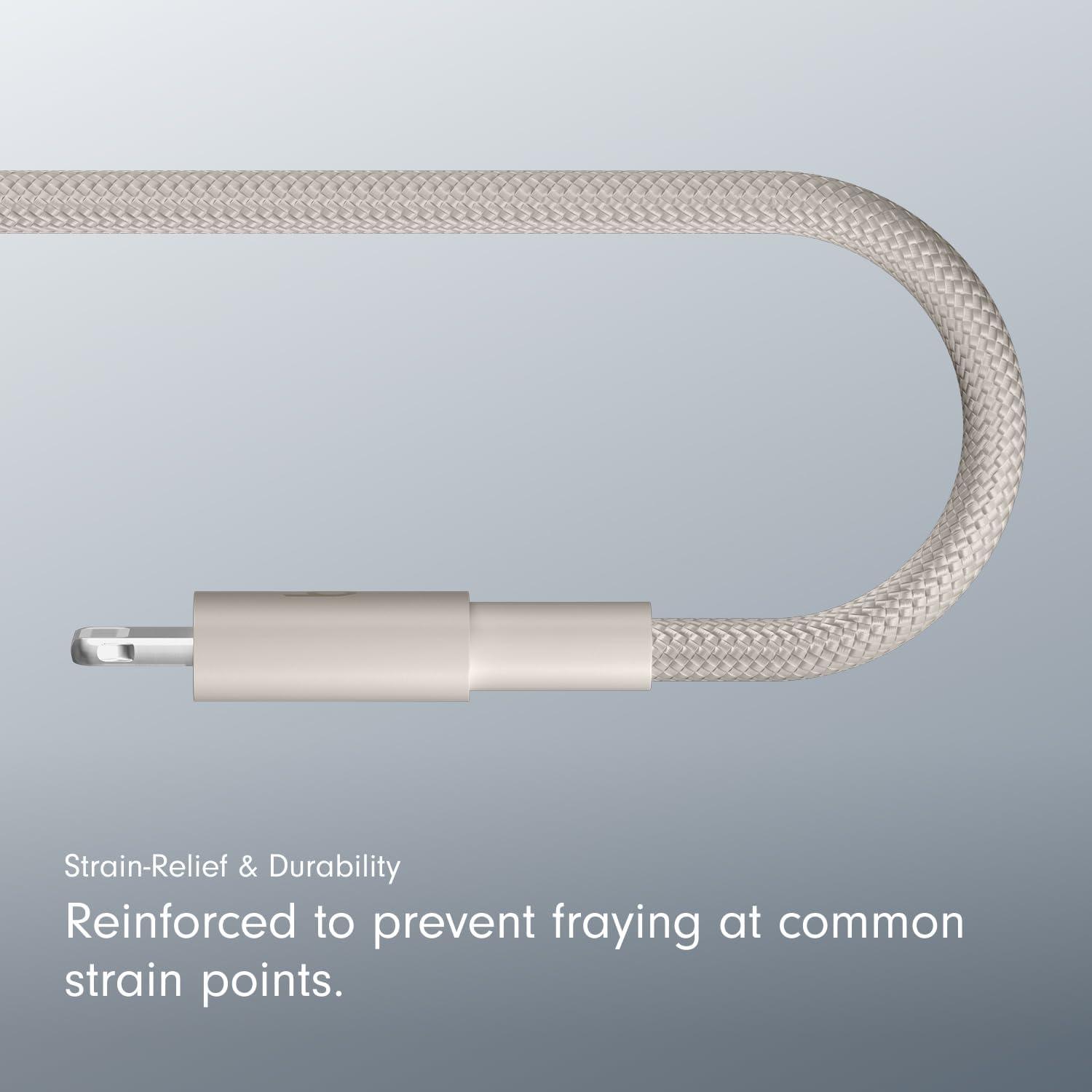imageBeats 240W USBC to USBC Braided Cable Fast Charging DurableTangle Free Compatible with Apple and Android Devices 3 m10 ft Bolt BlackSurge Stone
