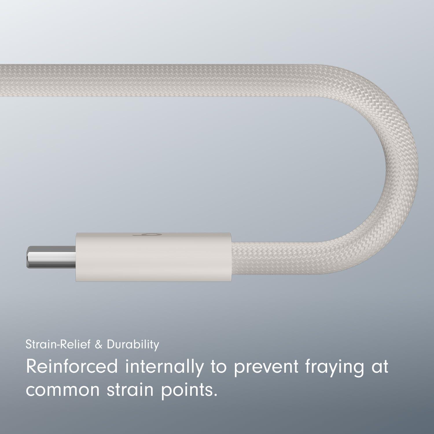 imageBeats 240W USBC to USBC Braided Cable Fast Charging DurableTangle Free Compatible with Apple and Android Devices 3 m10 ft Bolt BlackSurge Stone