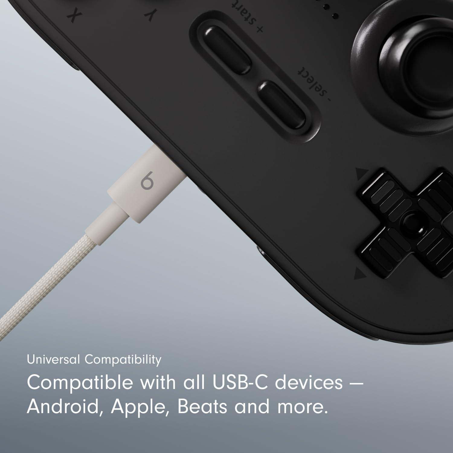 imageBeats 240W USBC to USBC Braided Cable Fast Charging DurableTangle Free Compatible with Apple and Android Devices 3 m10 ft Bolt BlackSurge Stone