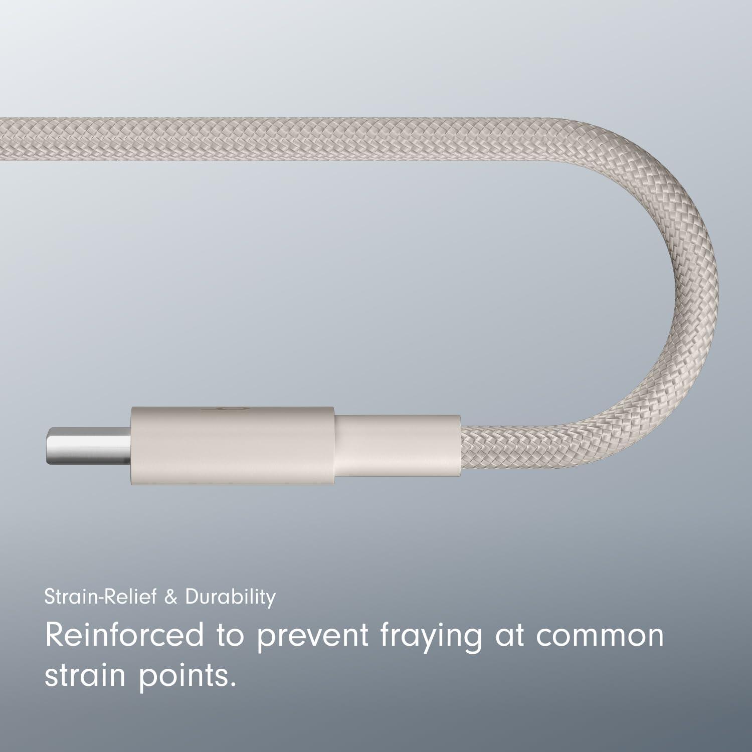 imageBeats 240W USBC to USBC Braided Cable Fast Charging DurableTangle Free Compatible with Apple and Android Devices 3 m10 ft Bolt BlackSurge Stone