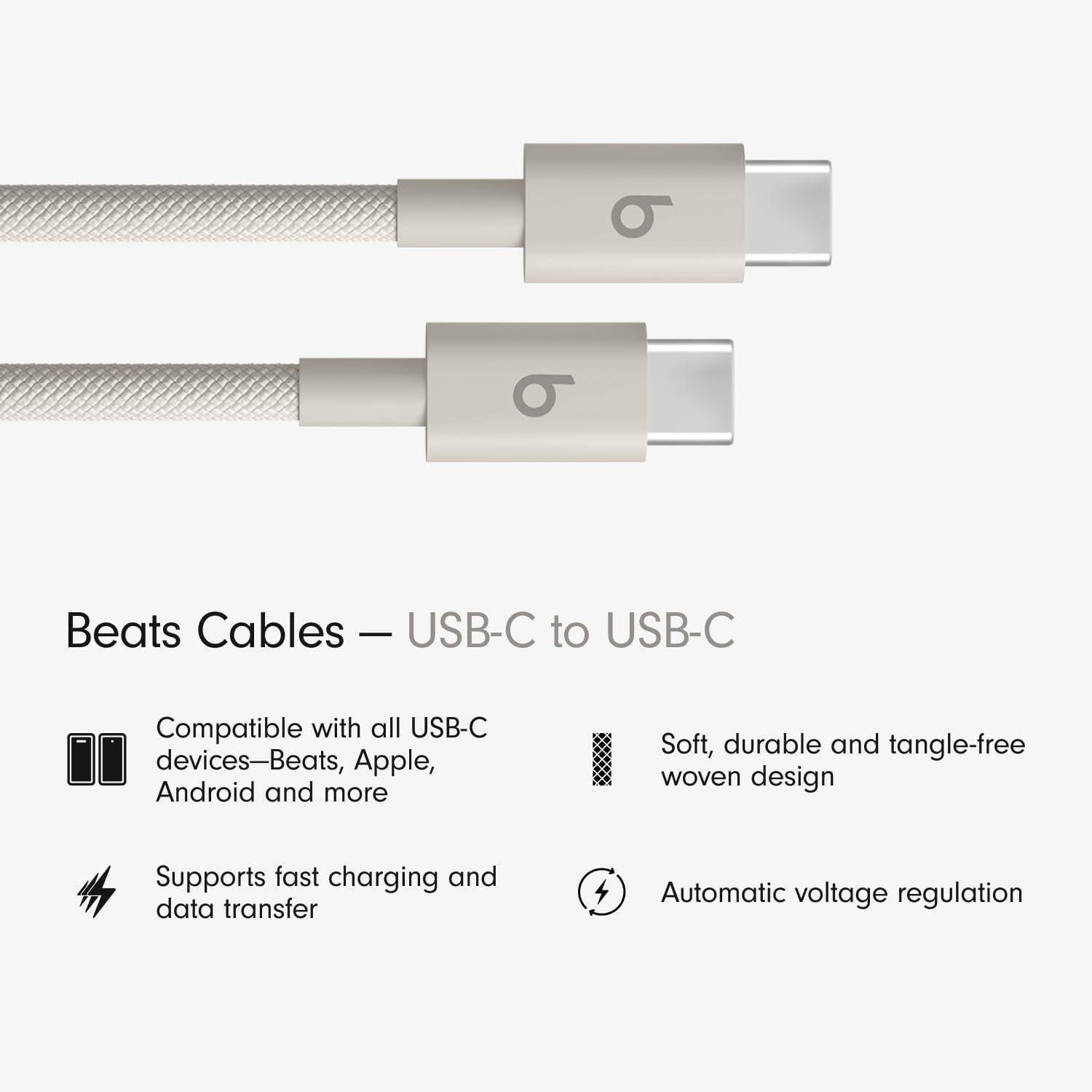 imageBeats 240W USBC to USBC Braided Cable Fast Charging DurableTangle Free Compatible with Apple and Android Devices 3 m10 ft Bolt BlackSurge Stone