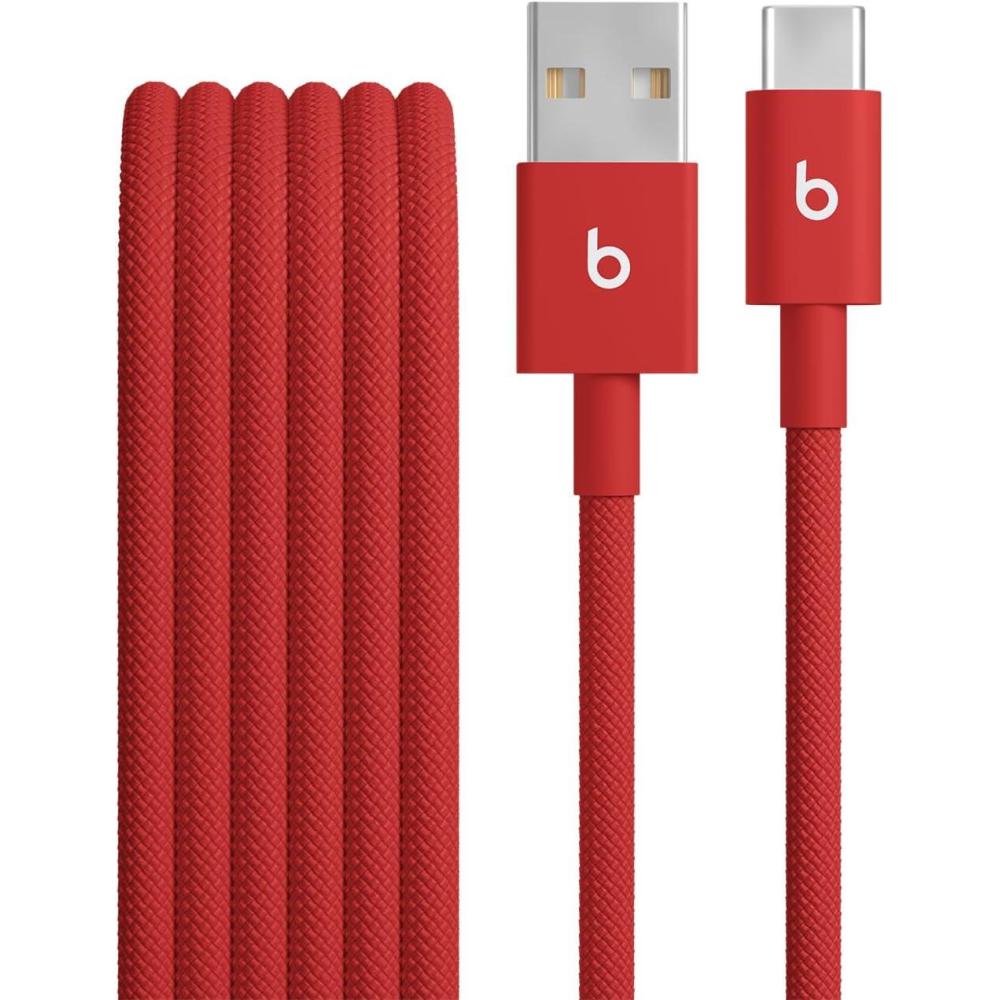 imageBeats 240W USBC to USBC Braided Cable Fast Charging DurableTangle Free Compatible with Apple and Android Devices 3 m10 ft Bolt BlackRapid Red