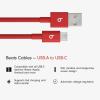 Beats 240W USB-C to USB-C Braided Cable, Fast Charging, Durable/Tangle Free, Compatible with Apple and Android Devices (3 m/10 ft) – Bolt Black(Rapid Red)
